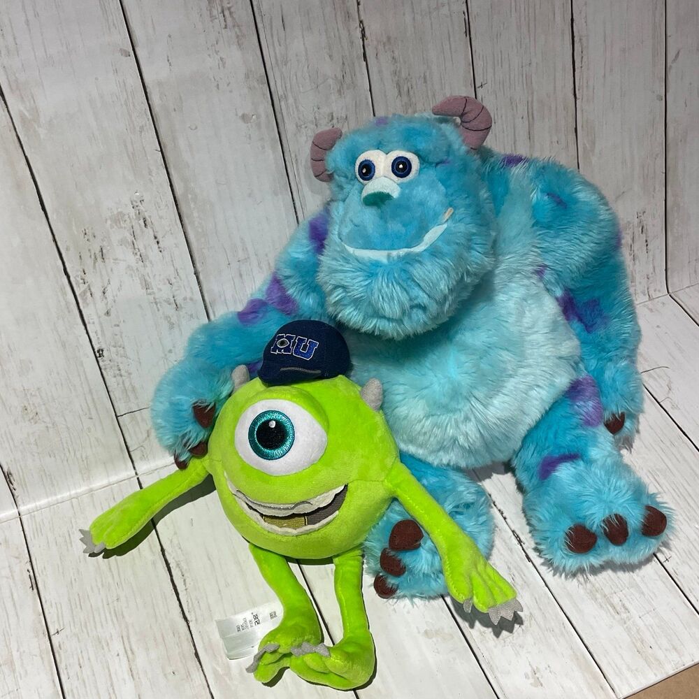 Disney Store Monsters Inc University Sulley & Mike Wazowski Plush Toy Set